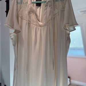 Torrid Cream Blouse with Lace Detail